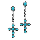 Western Cross Semi Stone Dangle Earring - view 3