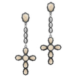 Western Cross Semi Stone Dangle Earring