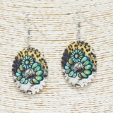 Western Squash Blossom Wooden Earring