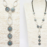 Western Round Concho with Navajo Beads Long Necklace