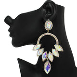 89844, OVERSIZED MARQUISE ACCENT RHINESTONE EVENING EARRING