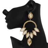 89844, OVERSIZED MARQUISE ACCENT RHINESTONE EVENING EARRING
