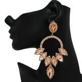89844, OVERSIZED MARQUISE ACCENT RHINESTONE EVENING EARRING