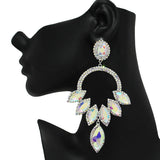 89844, OVERSIZED MARQUISE ACCENT RHINESTONE EVENING EARRING