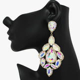 89855, OVERSIZED MULTI RHINESTONE EVENING EARRING