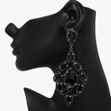89855, OVERSIZED MULTI RHINESTONE EVENING EARRING