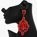 89855, OVERSIZED MULTI RHINESTONE EVENING EARRING