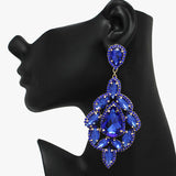 89855, OVERSIZED MULTI RHINESTONE EVENING EARRING