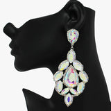 89855, OVERSIZED MULTI RHINESTONE EVENING EARRING