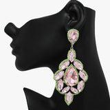89855, OVERSIZED MULTI RHINESTONE EVENING EARRING