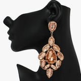 89855, OVERSIZED MULTI RHINESTONE EVENING EARRING