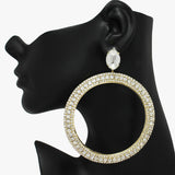 89856, OVERSIZED ROUND RHINESTONE EVENING EARRING