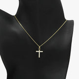 89863, DAINTY PAVE CROSS PENDANT NECKLACE