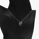 89870, DAINTY PAVE HEART & CROSS PENDANT NECKLACE