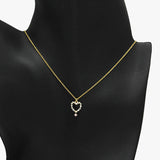 89879, DAINTY PAVE VALENTINES HEART PENDANT NECKLACE
