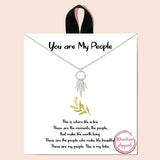 89884, "YOU ARE MY PEOPLE" CZ CHARM PENDANT NECKLACE