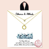 89888, "PATIENCE & ATTITUDE" DAINTY CZ CHARM NECKLACE