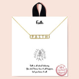 89896, "FAITH" CUBIC ZIRCONIA WORD NECKLACE