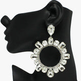 89931, MULTI RHINESTONE EVENING EARRING