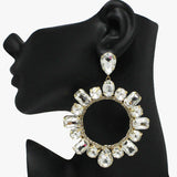 89931, MULTI RHINESTONE EVENING EARRING