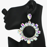 89931, MULTI RHINESTONE EVENING EARRING