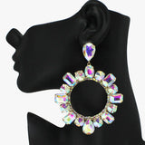 89931, MULTI RHINESTONE EVENING EARRING