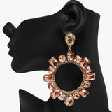 89931, MULTI RHINESTONE EVENING EARRING