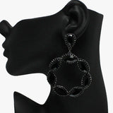 89932, MARQUISE ROUND MULTI RHINESTONE EVENING EARRING