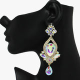 89933, MULTI RHINESTONE EVENING EARRING