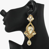 89933, MULTI RHINESTONE EVENING EARRING