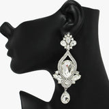 89933, MULTI RHINESTONE EVENING EARRING