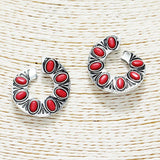 Western Metal with Turquoise Stone Earring