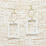 Square Celluloid Acetate Dangle Earring