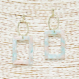 Square Celluloid Acetate Dangle Earring - view 2