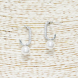 89971, PEARL ACCENT PAVE RHINESTONE EARRING