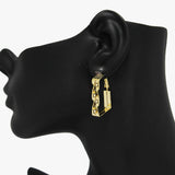 89972, GOLD DIPPED GEOMETRIC HOOP EARRING