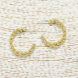 89974, GOLD DIPPED TWISTED HOOP EARRING