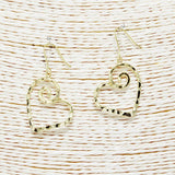 Gold Dipped Hammered Valentines Heart Earring