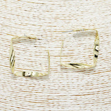 89977, GOLD DIPPED WAVY SQUARE HOOP EARRING