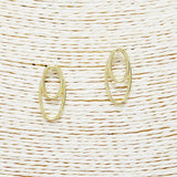 Gold Dipped Double Oval Metal Earring