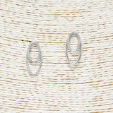 Gold Dipped Double Oval Metal Earring - view 2