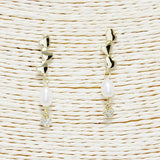 Gold Dipped Heart Accent Fresh Water Pearl Drop Earring