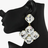 Chunky Square Rhinestone Dangle Earring