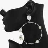Multi Rhinestone Accent Round Earring - view 2