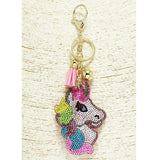 89997, UNICORN CRYSTAL EMBELLISHED KEYCHAIN
