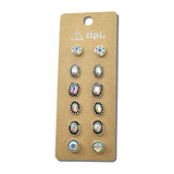 114743, 6 PAIR RHINESTONE WESTERN STUD EARRING SET