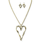 NE5865GD_JM 8 · Modern Open Heart Necklace Set – Gold