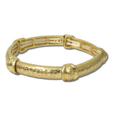Hammered Metal Stretch Bangle Bracelet – Worn Gold · EWB1018WG_NM 8