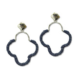 Denim Wrapped Scalloped Hoop Earrings – Silver · JE10439R_JK 8