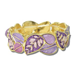 BG5458PP_AJ 8 · Enamel Leaf Stretch Bangle – Gold/Purple